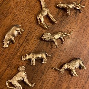 Small gold safari animals